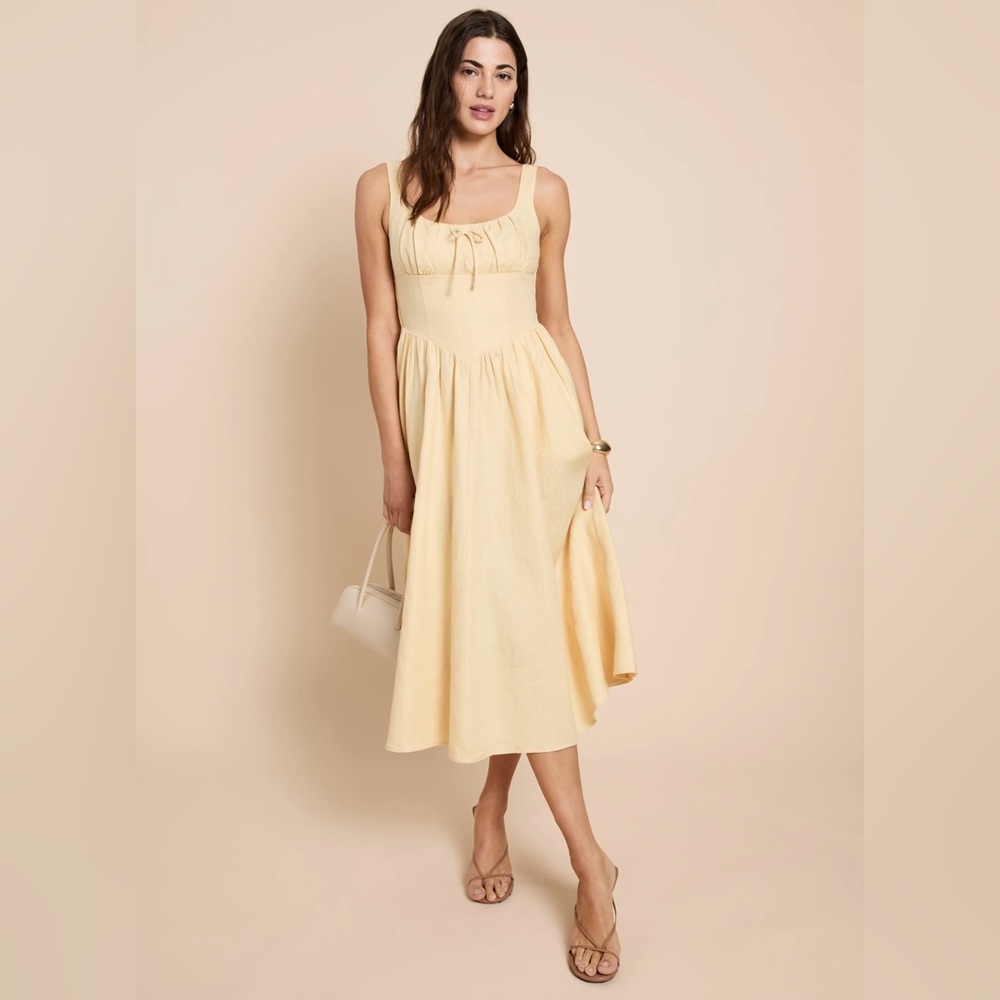 Few Moda Chiara Butter Yellow Linen Dress